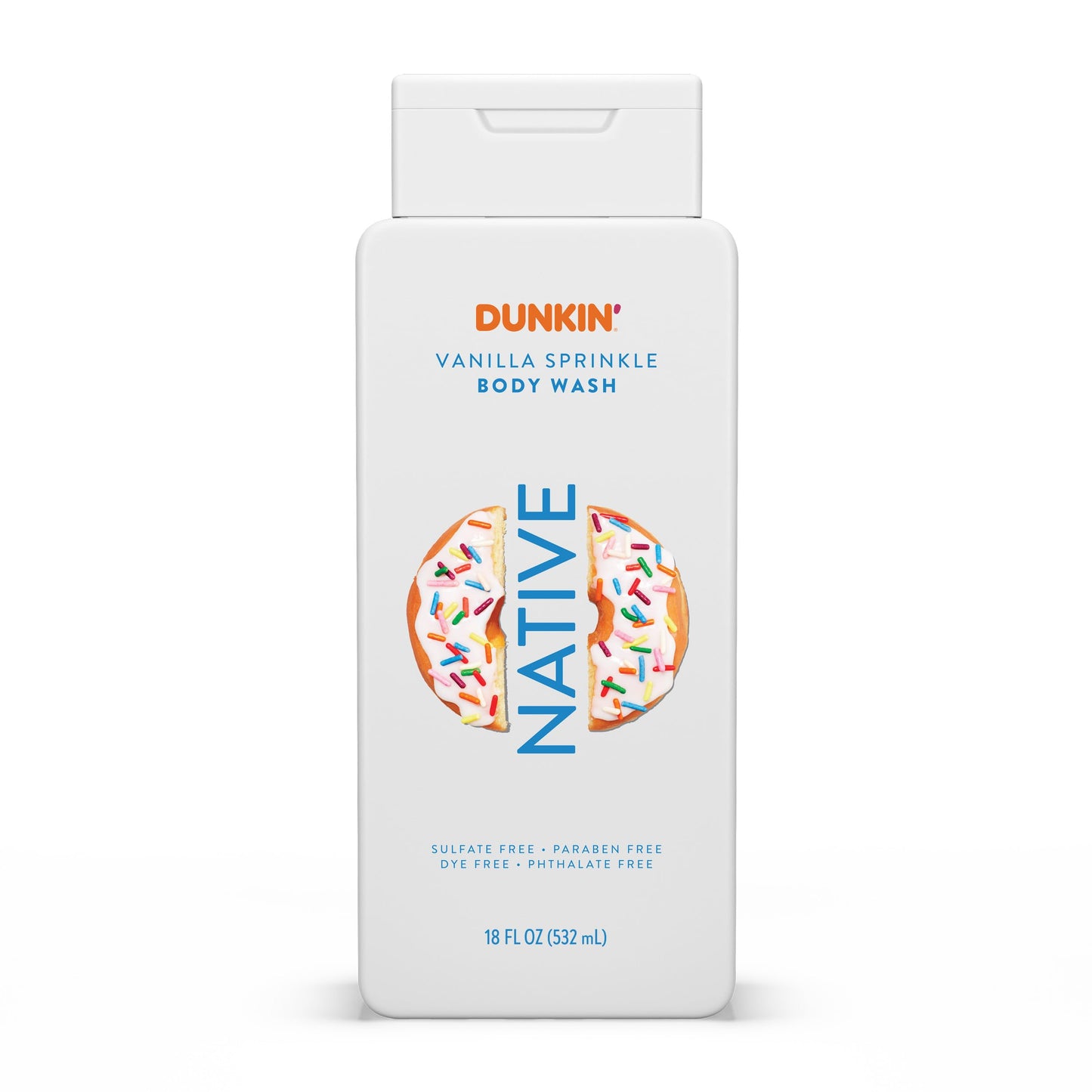 Native Body Wash Dunkin Vanilla Sprinkle | Sulfate, Paraben & Dye Free | 18 oz