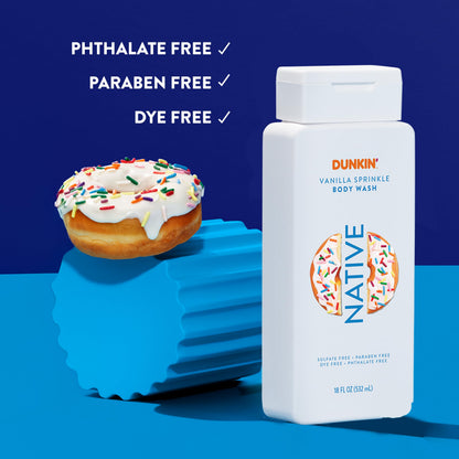 Native Body Wash Dunkin Vanilla Sprinkle | Sulfate, Paraben & Dye Free | 18 oz