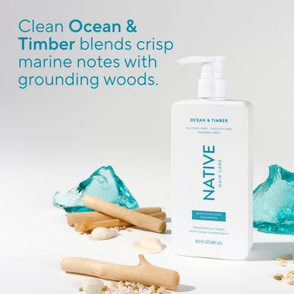 Native Ocean & Timber Shampoo + Conditioner Set | Naturally Derived, Sulfate & Dye Free | All Hair Types