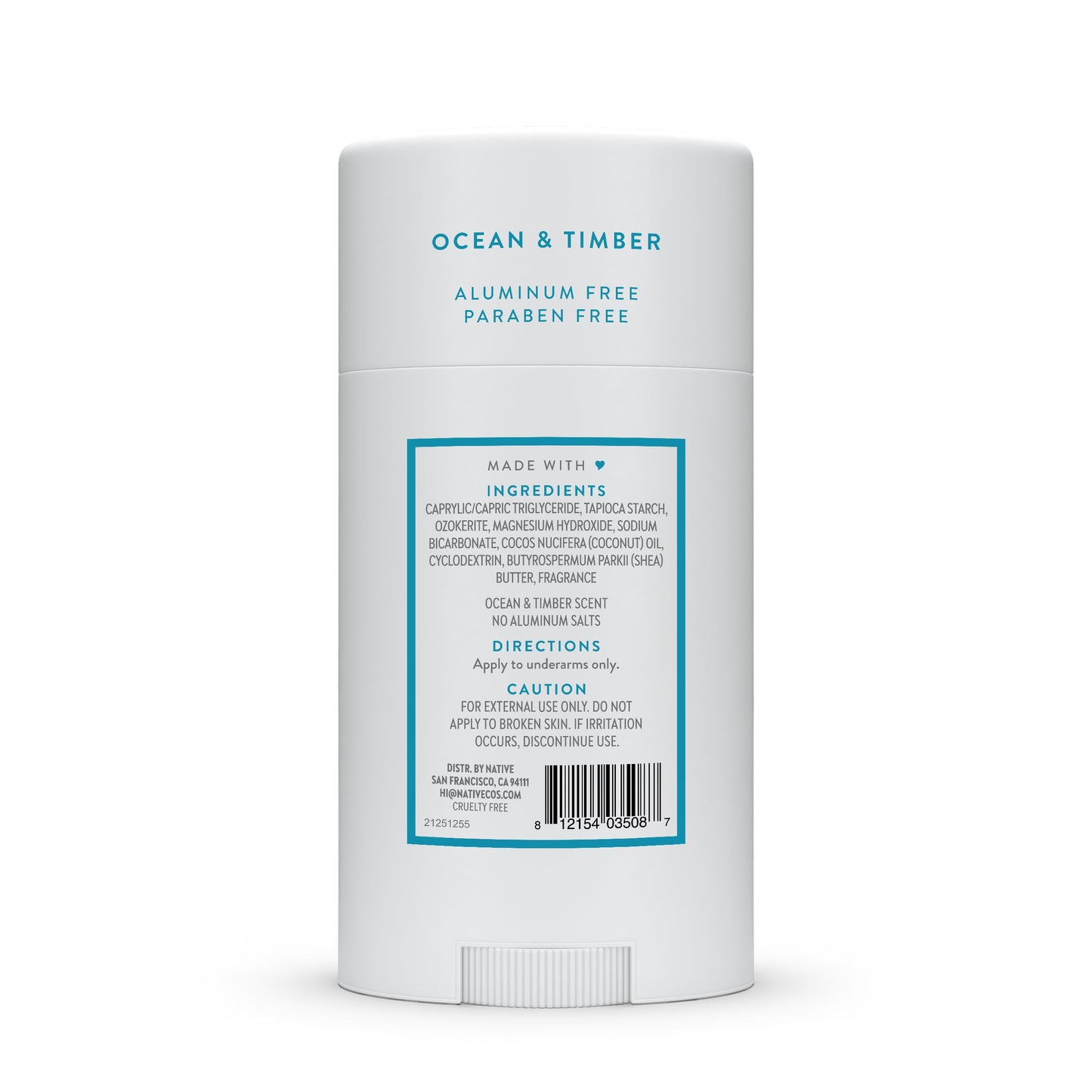 Native Ocean & Timber Deodorant 2.65oz — Aluminum-Free, 72-Hour Odor Protection