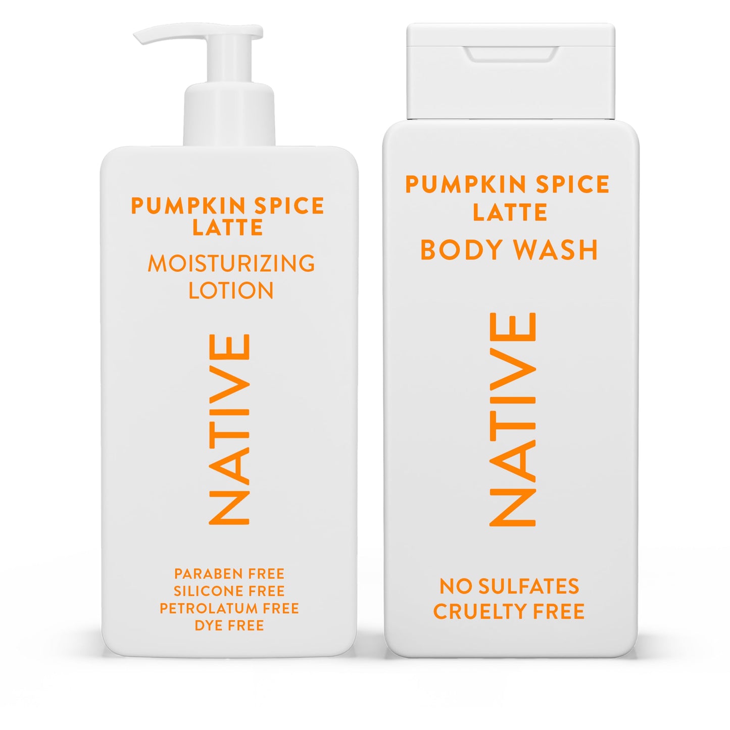 Native Pumpkin Spice Latte Body Wash & Moisturizing Lotion – 2 Pack (34.5 oz), Paraben-Free & Dye-Free