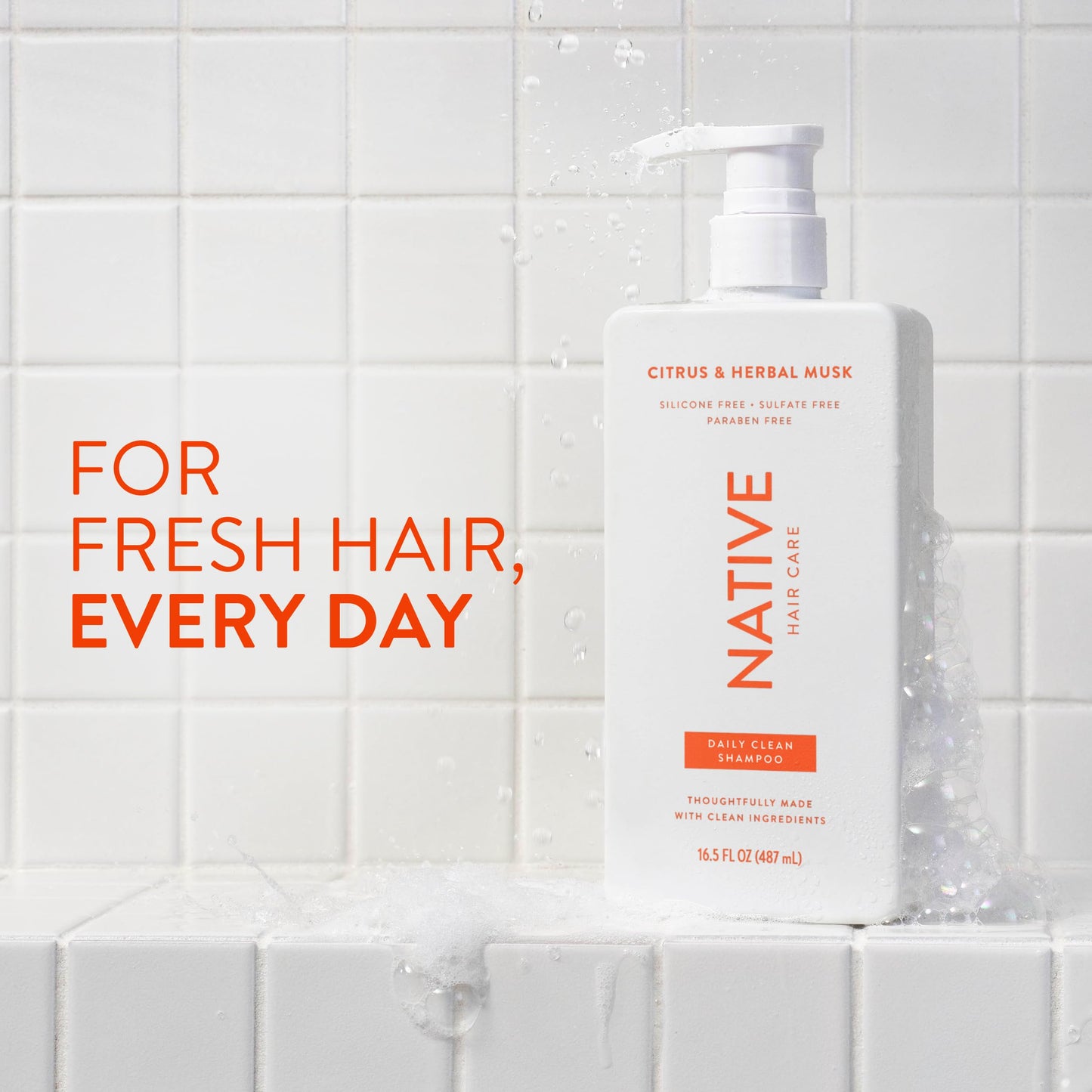 Native Shampoo & Conditioner Set — Naturally Derived, Sulfate-Free, All Hair Types, Citrus & Herbal Musk (2 x 16.5 oz)