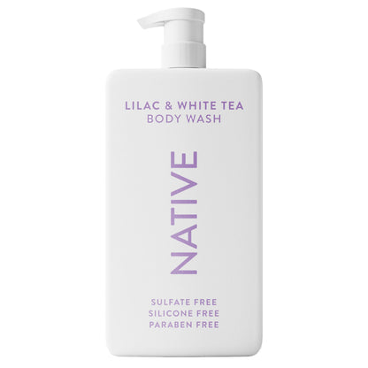 Native Sulfate-Free Body Wash Lilac & White Tea, 36 oz | Plant-Based, Gentle Cleanser