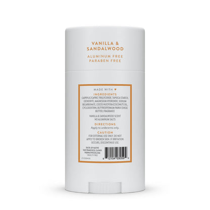 Native Vanilla & Sandalwood Deodorant 2.65 oz — Aluminum-Free, Unisex Odor Protection