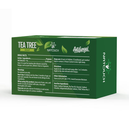 Natouch Antifungal Antibacterial Soap Bar – Tea Tree Oil, Face & Body, 2-Pack, 8 oz