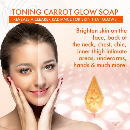 Natrulo Carrot Soap for Skin Brightening – Kojic Acid Glow Bar Made in USA