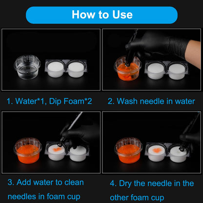 NATUMER Dip Foam Cups: 18 Dip Cups + 20 Cup Holders for Tattoo Cleaning