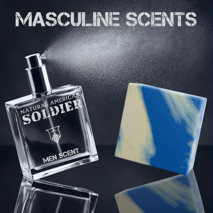 NATURAL AMERICAN SOLDIER Bar Soap – 6-Pack, 100% Natural for Men, Made in USA