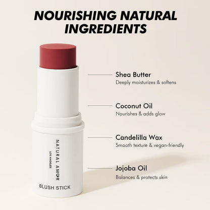 Natural Amor Blush Stick – 0.28oz, Multi-Use Vegan Makeup for Eyes, Cheeks & Lips