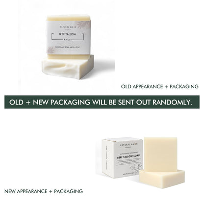 Natural Amor Los Angeles Unscented Tallow Soap Bar 2-Pack – Handmade with Grass-Fed Beef Tallow