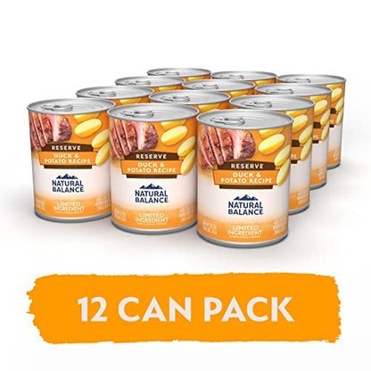 Natural Balance Reserve Duck & Potato Limited Ingredient Grain-Free Canned Dog Food – 12 x 13 oz