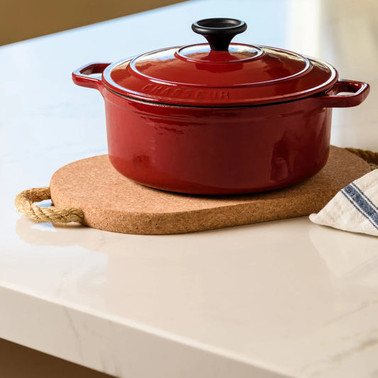 Natural Cork Trivet with Rope Handles | Rectangular