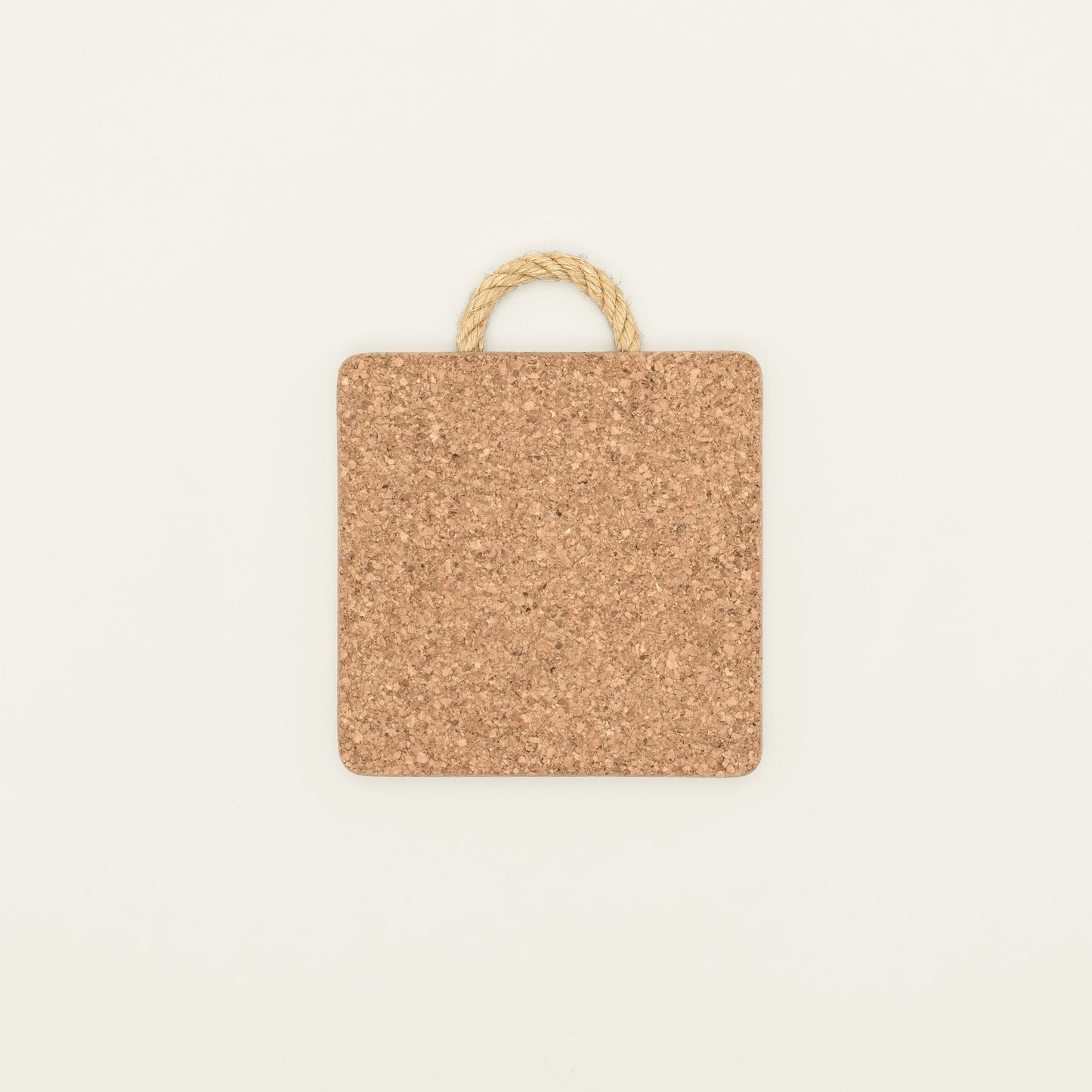 Natural Cork Trivet with Rope Handle | Square