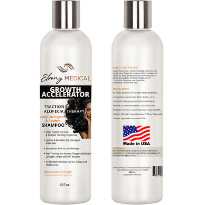 Natural Curves Ebony Medical Hair Support Shampoo – Thinning Hair & Patchy Hair Solution | Vegan, Sulfate-Free
