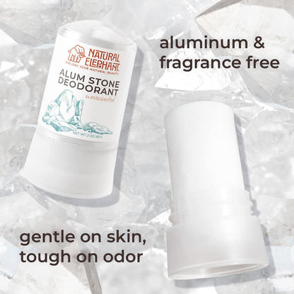 Natural Elephant Alum Stone Deodorant Stick 60g – Unscented, Aluminum-Free Salt Stone for Men & Women (10 Pack)