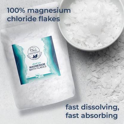 Natural Elephant Dead Sea Magnesium Bath Flakes – 5 lb Bag | Pure Magnesium Chloride Soak for Body & Foot