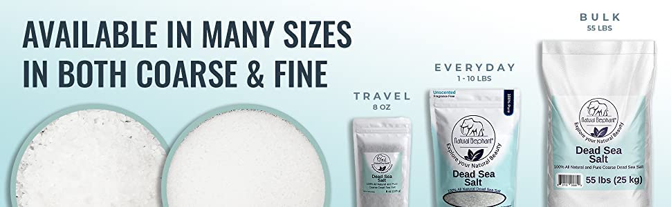Natural Elephant Dead Sea Bath Salt – 2 lb | 100% Natural & Pure | Coarse Grain