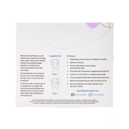 Natural Glow Hydration Anti-Aging Facial Petals – 7pc Reusable Silicone Patches for Forehead & Eyes