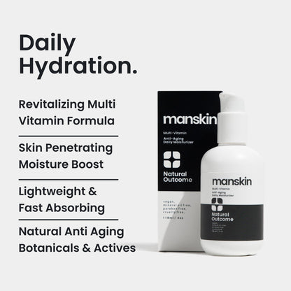 Natural Outcome Man Skin Moisturizer – Anti-Aging Daily Face Cream for Men (4 oz)