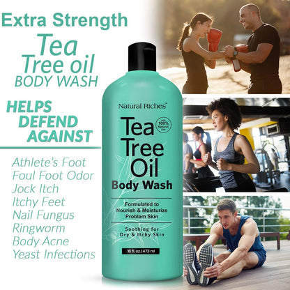 Natural Riches Tea Tree Body Wash for Men & Women – 16 oz, All Skin Types