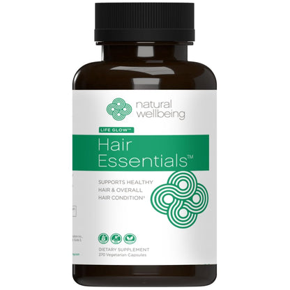 Natural Wellbeing Hair Essentials – DHT Blocker Hair Growth Supplement (270 Count) – Vegan Capsules