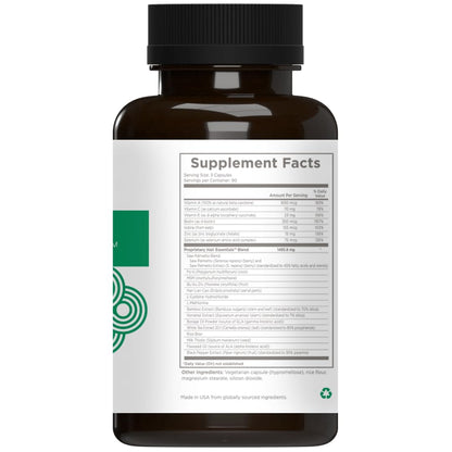 Natural Wellbeing Hair Essentials – DHT Blocker Hair Growth Supplement (270 Count) – Vegan Capsules