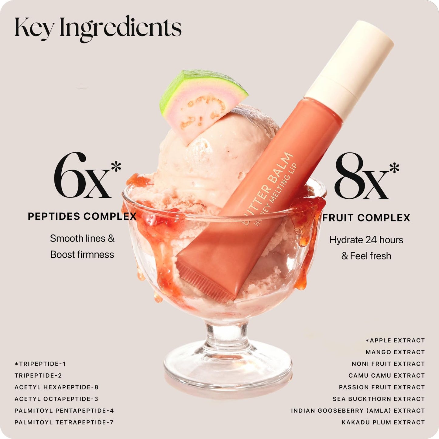 Nature Republic Honey Melting Lip Butter Balm – Hydrating Tinted Balm with Peptides (Guava Sorbet)