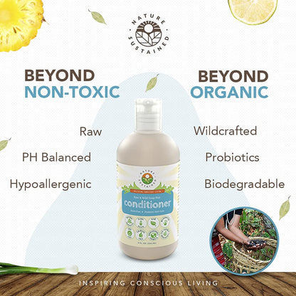 Nature Sustained Hydrating Lemongrass Conditioner | Organic Probiotic, Sulfate-Free 9 oz