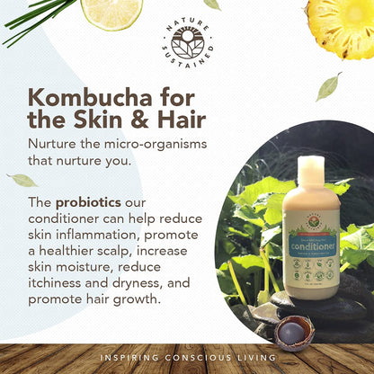 Nature Sustained Organic Fragrance Free Conditioner | Gentle Unscented Probiotic Hair Care (9 oz)