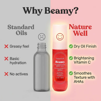 NATURE WELL Beamy Brightening Body Oil – Fast-Absorbing Hydration