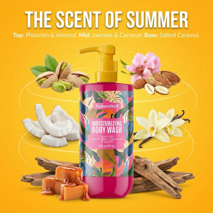 NATURE WELL Cheeky Moisturizing Body Wash | Cupuaçu Butter, Coconut Oil & Brazilian Nut Oil Scent, 33 oz