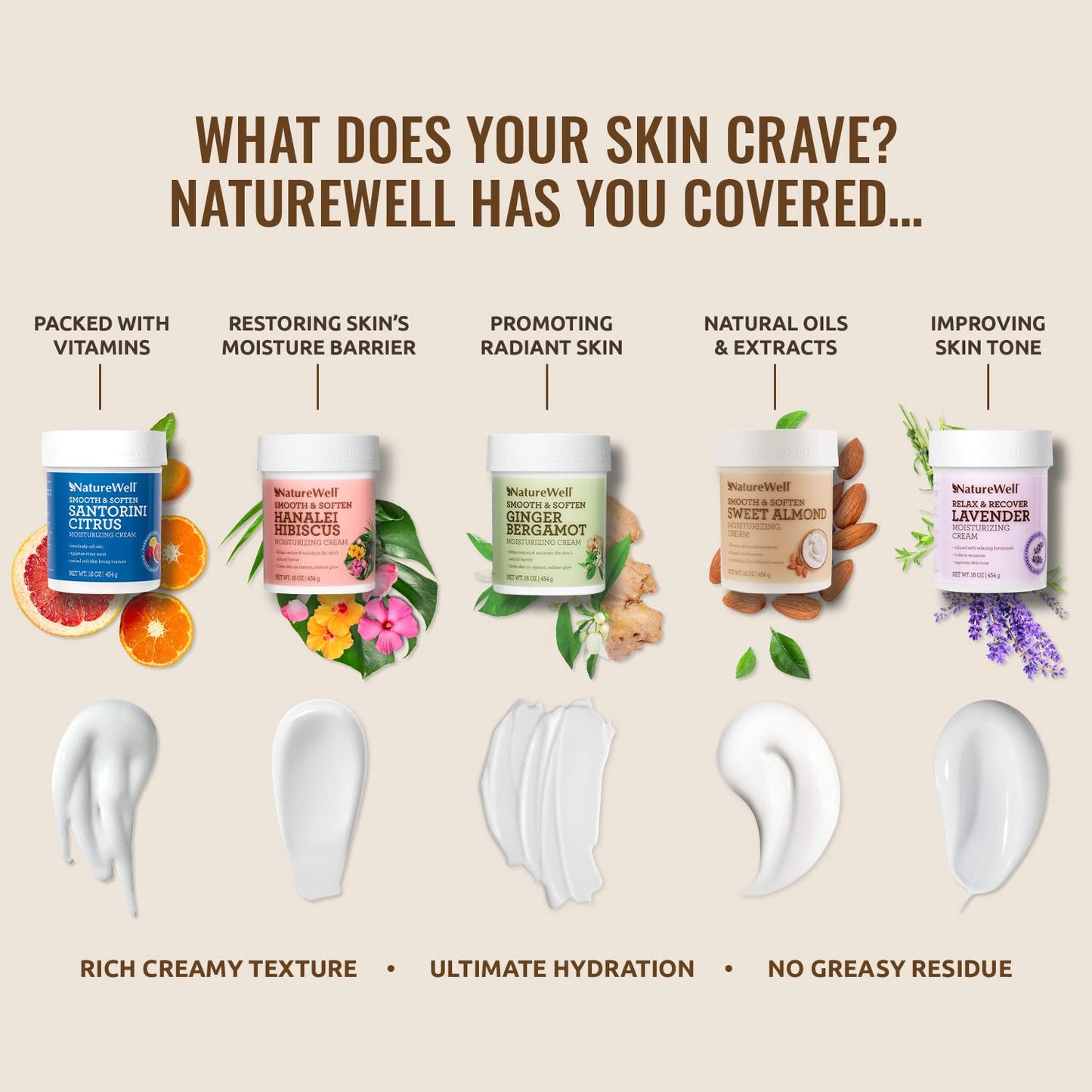NATURE WELL Hanalei Hibiscus Smooth & Soften Moisturizing Cream For Face & Body – 16 Oz