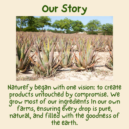 Naturefy Aloe Vera Gel | 100% Pure & Organic Aloe Vera Pulp with Jojoba Oil, Glycerine & Vitamin E