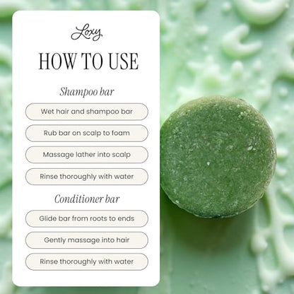 NATURÉL Loxy Fortify Shampoo & Conditioner Bar Set | Rosemary Oil & Rice Protein | Made in USA
