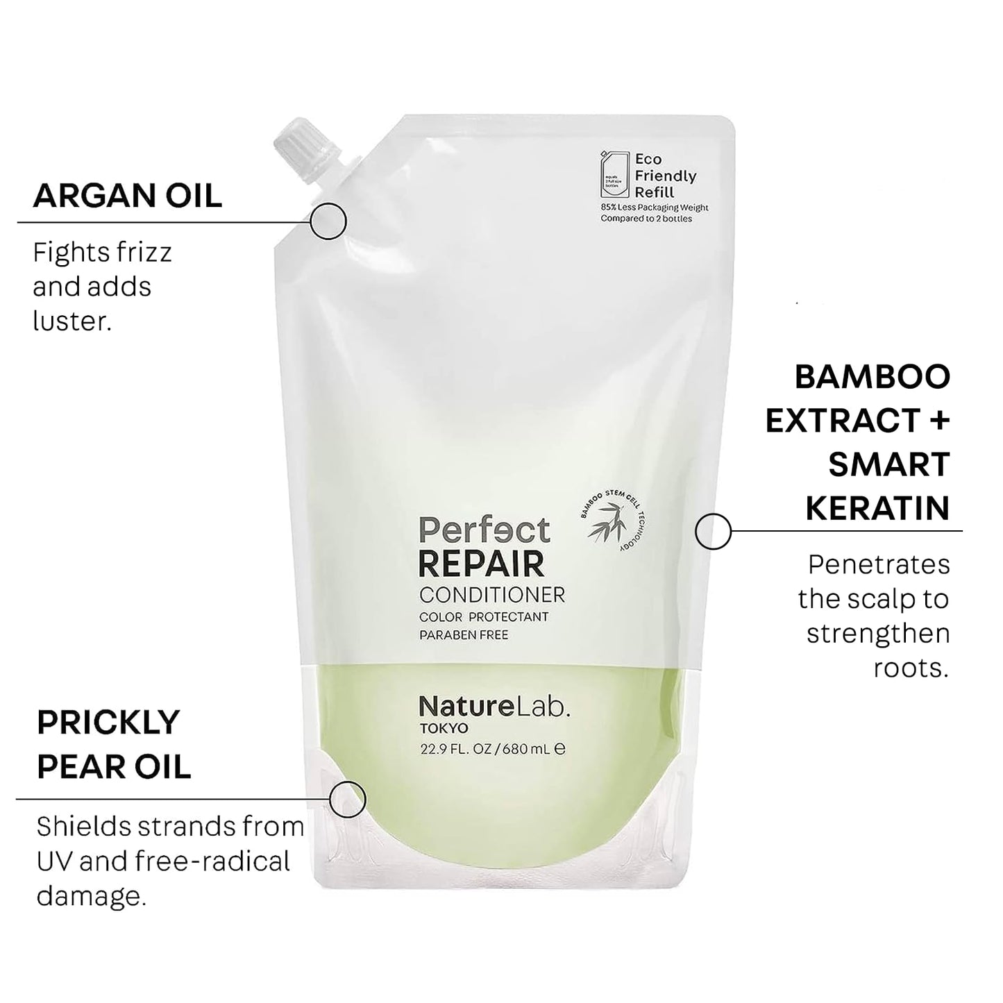 NatureLab.TOKYO Perfect Repair Shampoo & Conditioner Duo — Refill Pouch, 22.9oz Each