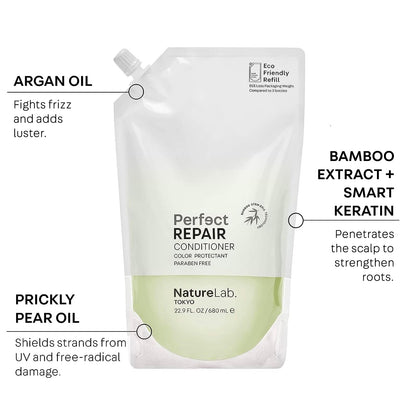 NatureLab.TOKYO Perfect Repair Shampoo & Conditioner Duo — Refill Pouch, 22.9oz Each