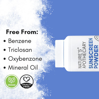 Nature's Apothecary Zinc Oxide Sunscreen Powder SPF 30 — All-Natural, Reef Safe & Hypoallergenic