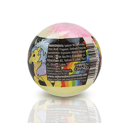 Nature's Beauty Unicorns Rainbows Bath Bombs 4 Pack – Pink Jasmine & Strawberry