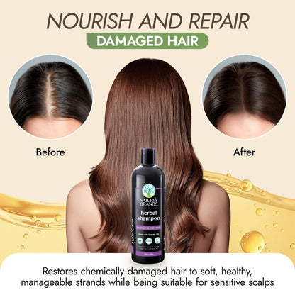 Nature's Brands Natural Shampoo - Herbal Choice Mari Lavender & Calendula, 16 oz