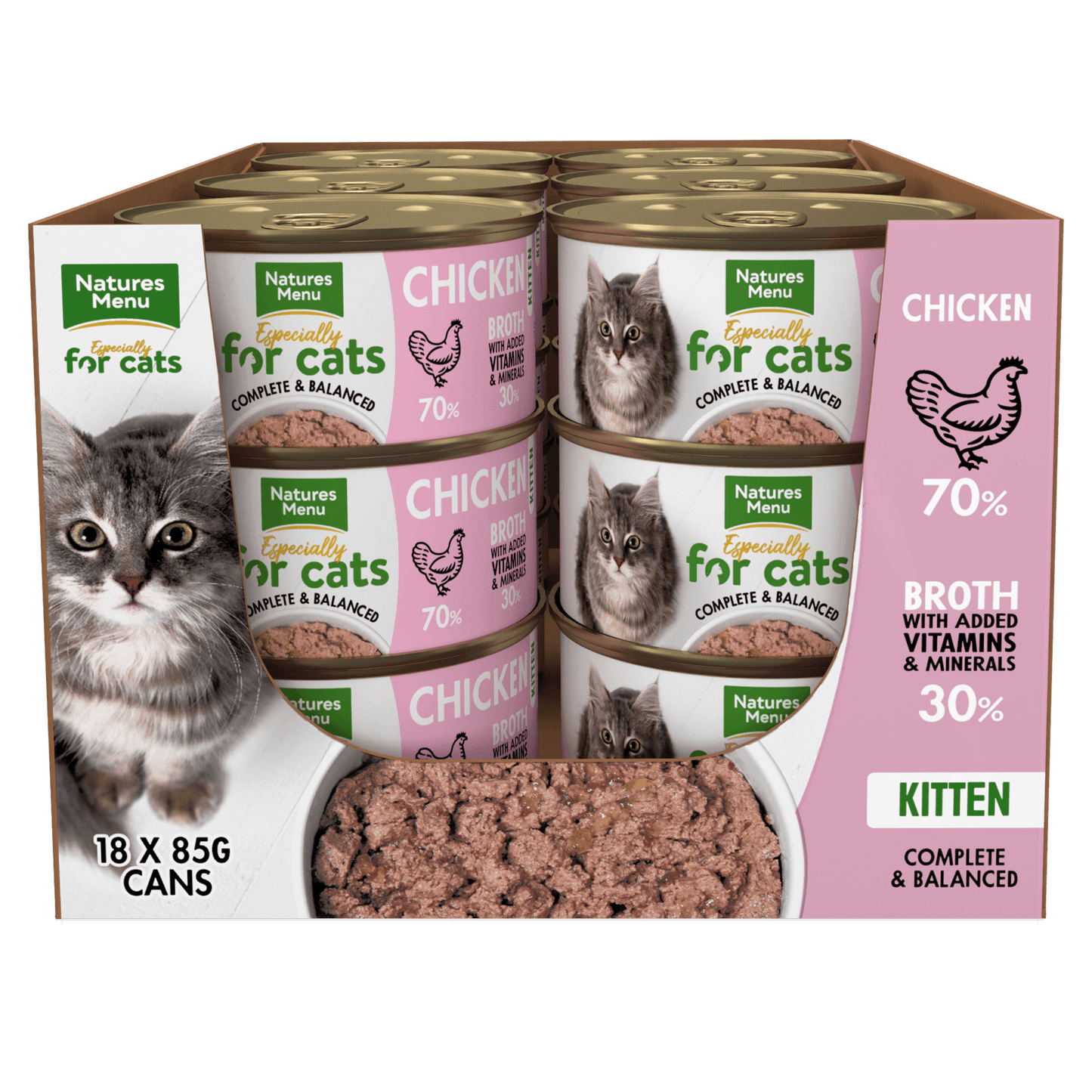 Natures Menu Kitten Chicken Tins 18x85g