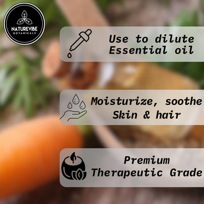Naturevibe Botanicals Carrot Oil – 32 oz, 100% Pure & Natural for Skin & Hair Care