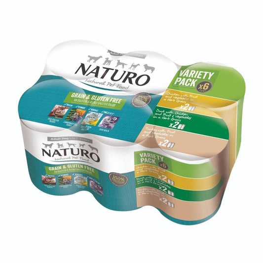 Naturo Adult Grain & Gluten Free Variety in Herb Gravy Tins 6 x 390g