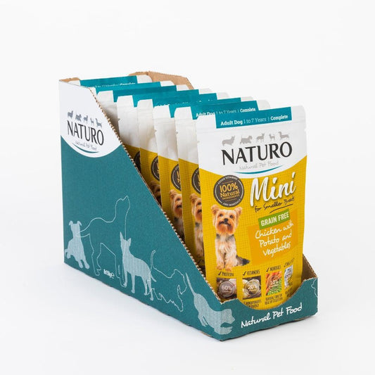 Naturo Adult Mini Grain Free Chicken with Potato & Veg Pouches 8 x 150g