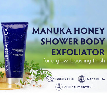 Naturopathica Manuka Honey Shower Body Exfoliator | Hydrating Exfoliating Scrub for All Skin Types | 8.4 fl oz
