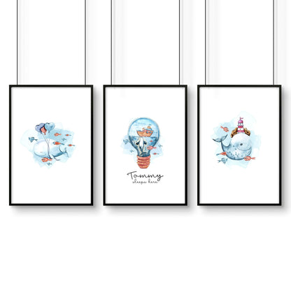Childrens bedroom wall decor | set of 3 Wall art for Nursery