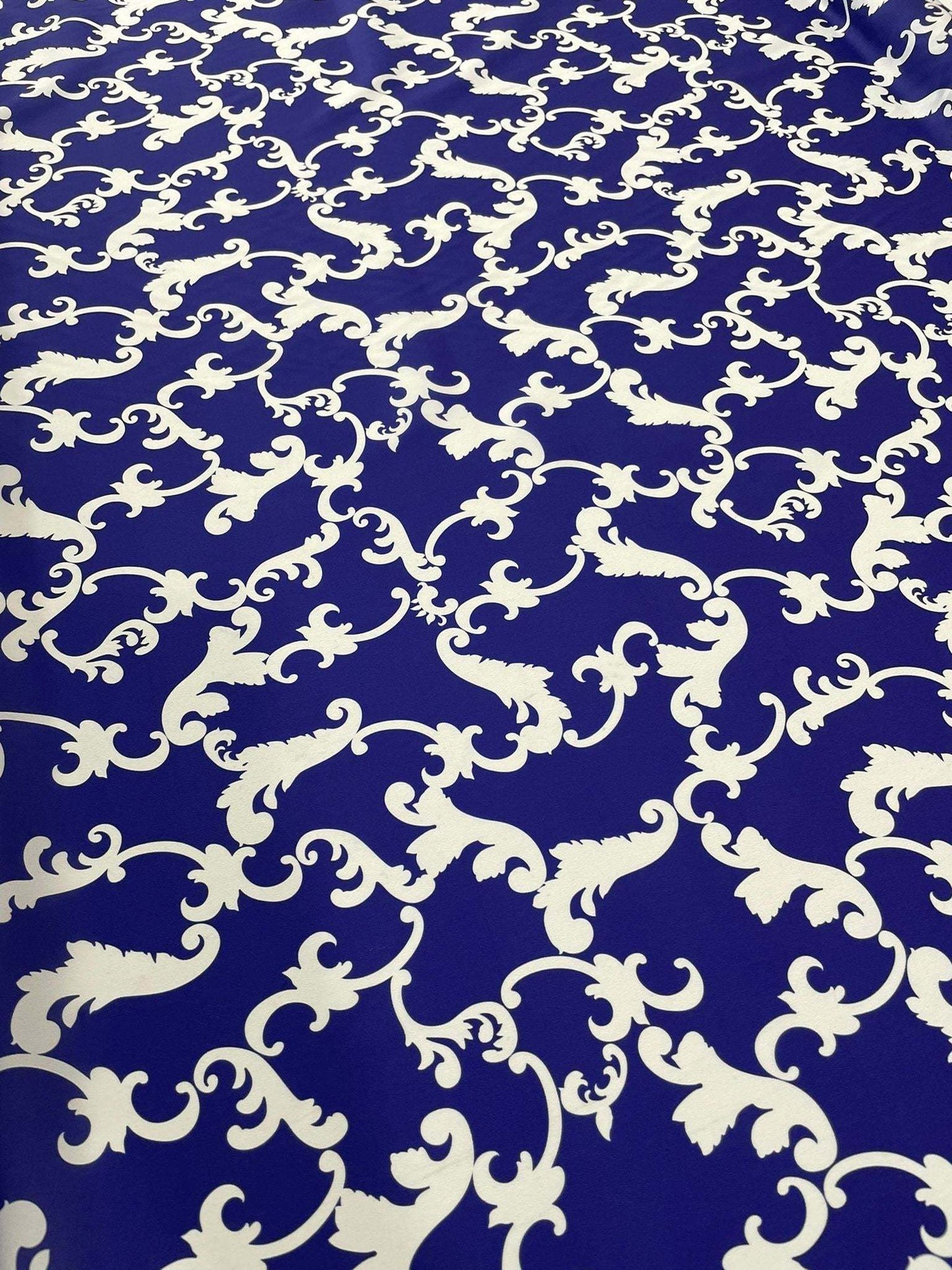 Baroque Navy Blue Fabric by Metre