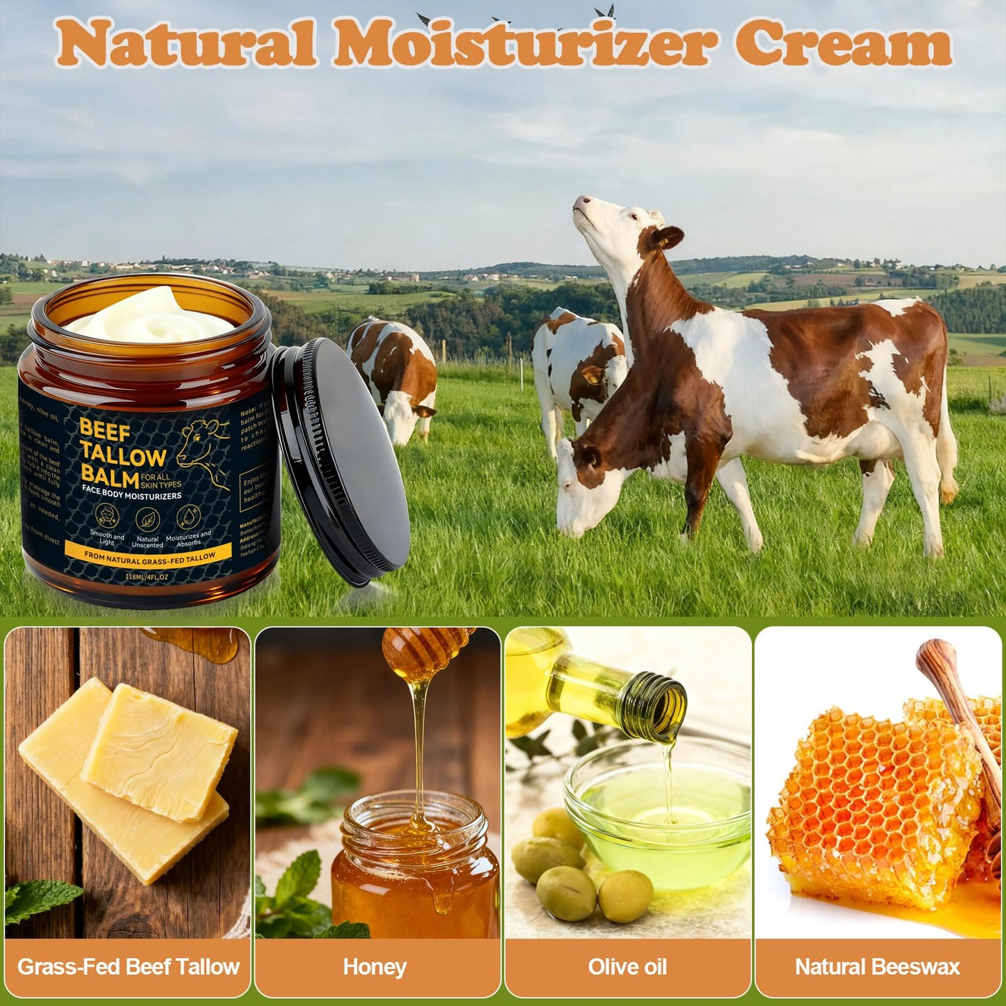 NAWydzz Beef Tallow Skin Balm with Honey & Beeswax