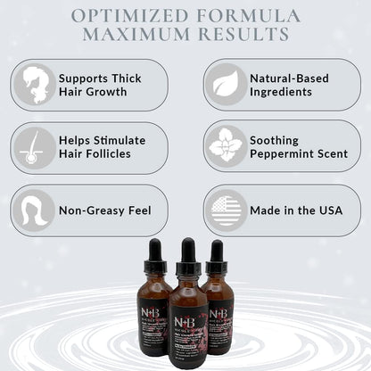 N+B Hair Growth Serum by Nicole + Brizee – Thicker, Fuller Hair (2 oz) 3-Pack