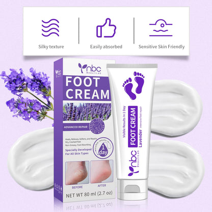 NBC BeautiLab Foot Callus Remover & Hand & Foot Cream – 80ml Lavender, Deep Hydration for Dry Skin
