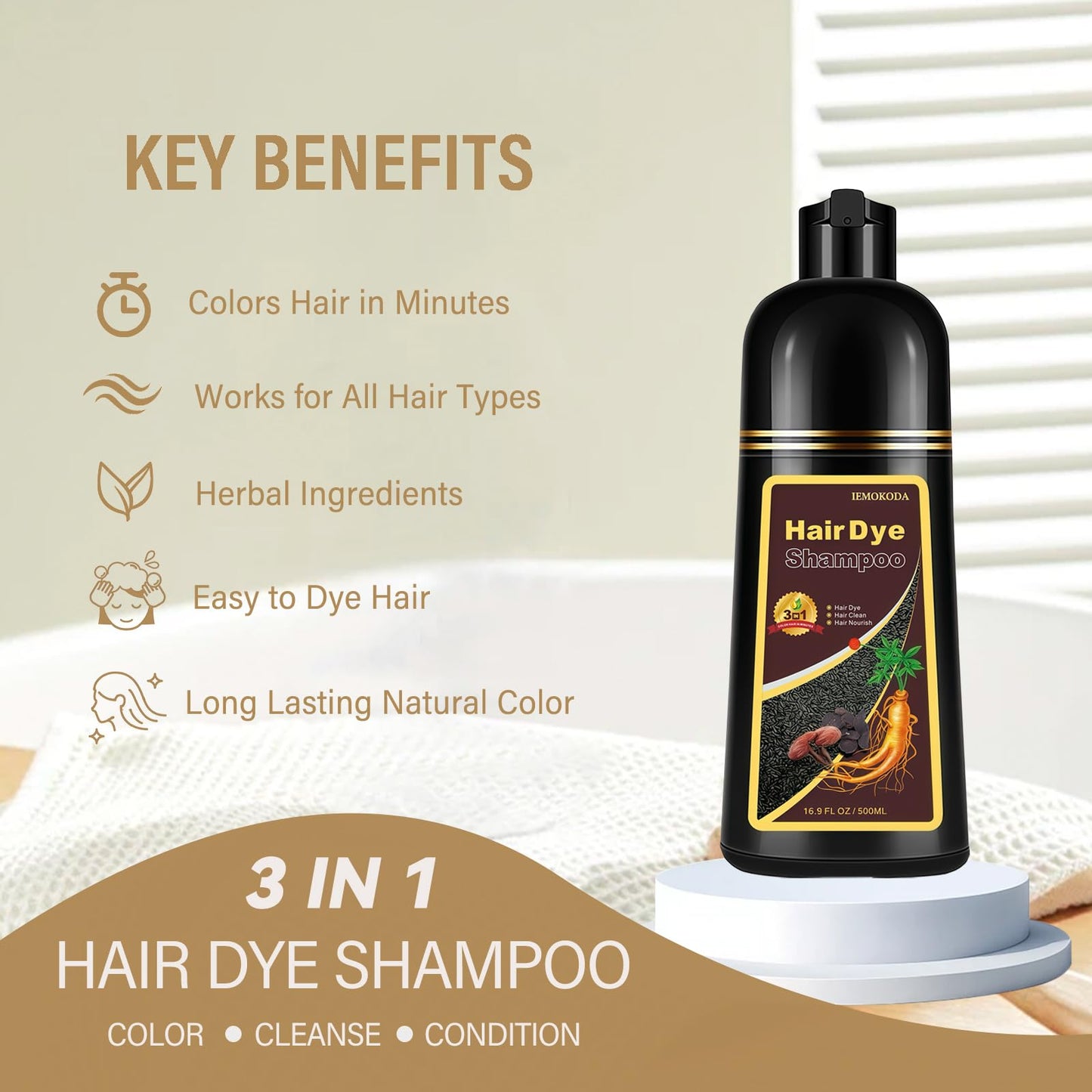 NCEPROHR Red Hair Dye Shampoo - Instant Color & Gray Coverage in Minutes (Burgundy, Long-Lasting)